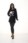 Siyah Kadın Sweatshirt 4D-1088