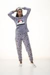 Gri Peluş Polar Pijama 14D-1099