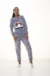 Gri Peluş Polar Pijama 14D-1099