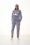 Gri Peluş Polar Pijama 14D-1099