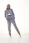 Gri Peluş Polar Pijama 14D-1099