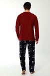 Lacivert Bordo Polar Erkek Pijama 16C-90044