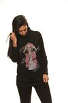 Kadın Siyah Kapşonlu Sweat 5F-1122