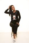 Siyah Kadife Pijama Takımı 12E-2003
