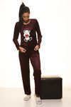 Bordo Kadife Pijama Takımı 12E-2004