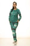 Zümrüt Yeşil Kışlık Welsoft Peluş Pijama 8D-1163Y