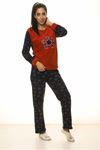 Lacivert Kırmızı Kışlık Welsoft Peluş Pijama 2C-2044