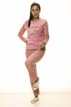 Pembe Kışlık Kar Tanesi Welsoft Peluş Pijama 2C-2046