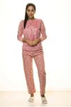 Pembe Kışlık Kar Tanesi Welsoft Peluş Pijama 2C-2048