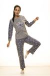 Antrasit Kışlık Kar Tanesi Welsoft Peluş Pijama 14C-2043