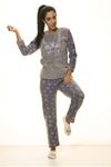 Antrasit Kışlık Kar Tanesi Welsoft Peluş Pijama 14C-2043