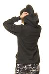 Unisex Antrasit Kanguru Cep Kapüşonlu Boyfriend Örme Sweatshirt 4D-2086