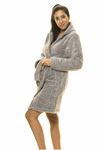 Gri Cepli Peluş Sabahlık 2C-2050