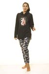 Kadın Antrasit Kapüşonlu Örme Sweatshirt K7-2091