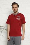  Erkek Bordo 3'lü Pijama Takımı 3E-2544