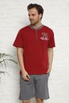  Erkek Bordo 3'lü Pijama Takımı 3E-2544