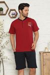 Erkek Şortlu Kısa Kollu Baskılı 3 lü Pijama Takımı  3D-2522