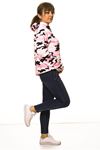 Kadın Pembe Kamuflaj Kapüşonlu Boyfriend  Sweatshirt 14C-3004