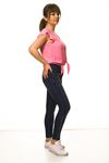 Kadın İnci Taş İşlemeli Likralı Denim Kot Pantolon 14C-3005