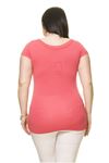 Kadın Büyük Beden Pembe İncili Taş İşlemeli Body 17E-70013-3