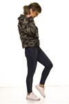 Kadın Kamuflaj Kapüşonlu Boyfriend  Sweatshirt 14C-3004-1