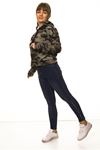 Kadın Kamuflaj Kapüşonlu Boyfriend  Sweatshirt 14C-3004-1