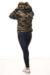 Kadın Kamuflaj Kapüşonlu Boyfriend  Sweatshirt 14C-3004-1