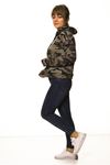 Kadın Kamuflaj Kapüşonlu Boyfriend  Sweatshirt 14C-3004-1