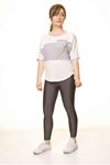 Kadın Gri Taş İşlemeli Spor Bluz 14D-3067-1