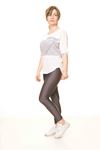 Kadın Gri Taş İşlemeli Spor Bluz 14D-3067-1