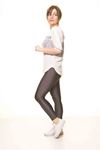 Kadın Gri Taş İşlemeli Spor Bluz 14D-3067-1