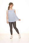 Kadın Bebe Mavi Dantelli Salaş Bluz 14D-3068-1