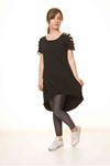 Kadın Siyah Yırtıklı Tarz Tunik  14D-3069-1