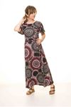 Kadın Etnik Desenli Esnek Elbise 17D-3074