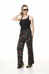 Kadın Beli Lastikli Çiçek Desenli Pantolon 10E-4022