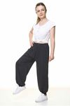 Kadın Beli Lastikli Siyah Puantiyeli Şalvar Pantolon 8C-4007