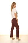 Kadın Bordo Yüksek Bel Kumaş Pantolon 16D-4056