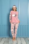 Kadın Desenli Kışlık Polar Pijama Takımı 7F-20073