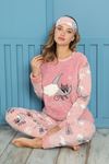 Kadın Desenli Kışlık Polar Pijama Takımı 7F-20073