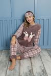 Kadın Desenli Kışlık Polar Pijama Takımı 1F-20080