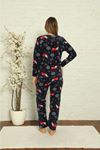 Kadın Desenli Kışlık Polar Pijama Takımı 2F-1852