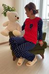 Kadın Kırmızı Desenli Kışlık Polar Peluş Pijama Takımı 18D-1937