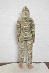 Kadın Haki Kamuflaj Desenli Kışlık Polar Pijama Takım 10K-3014S