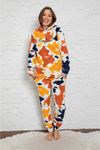 Kadın Renkli Desenli Kışlık Polar Pijama Takım 10K-3014-7