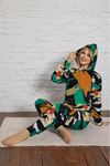 Kadın Renkli Desenli Kışlık Polar Pijama Takım 10K-3014-6
