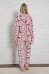 Kadın Pembe Desenli Kışlık Polar Pijama Takım 10K-3014-4