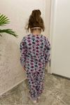 Çocuk Gri Desenli Kışlık Polar Pijama Takımı 5K-4502G