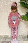 Çocuk Pembe Desenli Kışlık Polar Pijama Takımı 5K-3040P