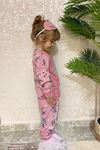 Çocuk Pembe Desenli Kışlık Polar Pijama Takımı 5K-3040P
