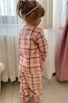 Çocuk Pembe Desenli Kışlık Polar Pijama Takımı 5K-4076